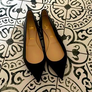 Christian Louboutin black leather flats -size 36.5